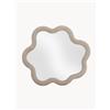 Venture Design Specchio da parete dalla forma organica con cornice in bouclé Kungsbacka - Beige