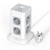 TESSAN Ciabatta Multipresa con USB C e 8 Prese, Presa Multipla Protezione Sovratensione 1700J, Torretta Multipresa 3600W con Interruttore, Ciabatta Elettrica 2 Metri