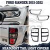 NONE Copri Fari e Luci Posteriori per Ford Ranger T7 T8 2015-2022, Protezione per Lampade Wildtrak XLT XLS Sport