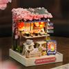 Battoom Mini casa delle bambole in miniatura Kit piccola casa fai-da-te Creazione di giocattoli Decorazioni per la camera da letto di casa con mobili Case delle bambole artigianali in legno