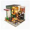 Battoom Puzzle 3D Fai-da-Te in Legno, Casa delle Bambole in Miniatura, Kit di Costruzione Artigianale, Modellino di Caffetteria, Giocattoli per Regali di Natale