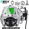 SAMOLLA Nuovo mulinello da pesca elettronico con corpo allargato Ricarica USB Ampio schermo di visualizzazione Mulinello da baitcasting con temperatura/pressione dell'aria