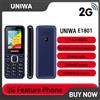 UNIWA E1801 2G Mini GSM Caratteristica Telefono da 1,77 pollici 1800mAh Telefono Doppia scheda SIM Dual Standby Bluetooth per uomo anziano FM wireless