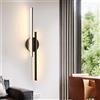 Riserva Lampada da parete per interni a LED, lampada da parete moderna da 24 W, lampada da parete a LED bianco caldo 3000 K, lampada da parete a LED con illuminazione nera per camera da letto,