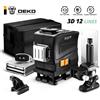 DEKO Livello Laser 12 Linee Luce Verde 3D Linee Orizzontali e Verticali con Telecomando Autolivellante Alta Precisione-LL12-GTD