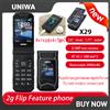 UNIWA NUOVO UNIWA X29 2G Tastiera in lingua russa Caratteristica del telefono Pulsante grande Senior Flip Telefono cellulare GSM Dual Sim FM Clamshell Cellulare