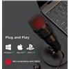 basix Microfono per computer USB per PC Mac Notebook - Microfono a condensatore con cancellazione del rumore per streaming live, karaoke e giochi