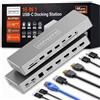 Zenwire Docking Station Zenwire BS-HD1601 Hub USB-C 16W 2x HDMI 4K 60Hz Display Port 1.4 Presa USB Slot per Scheda SD Periferiche per Computer