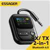 ESSAGER Adattatore Bluetooth 6.0 Essager RT/TX 2 in 1 con display LED e microfono per altoparlanti auto, dongle Bluetooth AUX da 3,5 mm