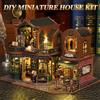 NONE Twilight Book-City Kit Modello 3D Fai-da-te in Legno per Angolo Libreria, Puzzle da Assemblare Artigianale, Ornamento Decorativo per Libreria in Miniatura, Regalo per Amanti e Amici