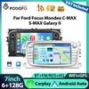 podofo Autoradio Podofo 6+128G 7'' per Ford Focus II S-Max Mondeo 9 C-Max Galaxy II, lettore multimediale con WIFI, Carplay, Android Auto, navigazione GPS, FM/RDS.