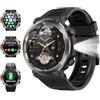 Yxtel Nuovo Smartwatch Uomo 1,45", 960mAh Orologio Smartwatch con Chiamate Bluetooth 5.3, 120+ Modalità Sportive/IP68 Impermeabile/Torcia LED/Bussola/Cardiofrequenzimetro/SpO2, Compatibile con iOS/Android