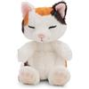 NICI Gatto della fortuna di peluche NICI che dorme nella sua cuccia, bianco e rosa, 12 cm