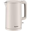 Tefal Thermo Protect, bollitore elettrico Safe to Touch, 1500 W, grigio chiaro e interno in acciaio inox, KO140BE0