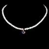 Egemdiamond Collana In Argento Sterling 925 Con Gemma Ametista Tonda 9mm E Perla 17 In