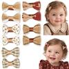 OULYMORE 10 Pz. Fermagli Capelli Bambina, Fiocchi Piccoli Fatti a Mano, Clip Completamente Rivestite in Tessuto, Fantasie Assortite per Neonate e Ragazze (Terra d'Autunno)