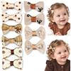 OULYMORE 10 Pz. Fermagli Capelli Bambina con Fiocco Piccoli, Mollette Capelli Bambina in Tessuto Multicolore, Accessori Capelli Bambina, Eleganti e Colorati per Tutte le Stagioni (Dolce Caramello)