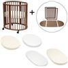 Stokke Sleepi Kit Completo Culla e Lettino - Warm Brown - Ecru