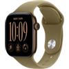 Apple Watch Series 12 (GPS + Cellular) | Cassa 42 mm in alluminio color bronzo scuro con Cinturino Sport oliva - S/M