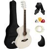 Tiger ACG1-WH chitarra acustica small body bianca | Con corde in acciaio, design compatto, ideale per principianti, comoda per apprendimento e pratica quotidiana