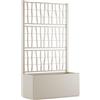 STEFANPLAST - Fioriera Rettangolare con spalliera Linea Ethica Gesso - h140x80x36 cm