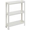 DEA HOME - Carrello Salvaspazio 3 Ripiani Tina Bianco - h71x53x17 cm
