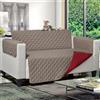 FRATELLI ZAMBETTI - Copripoltrona Princess & Prince Bicolor Tortora e Bordeaux 165x180 cm