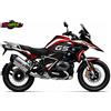 GRAFICA ADESIVA PROTEZIONI MOTO BMW GS R1250 AVENTURE NERO ROSSO BIANCO