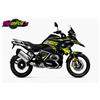 GRAFICA ADESIVA PROTEZIONI MOTO BMW GS R1250 AVENTURE NERO GIALLO FLUO