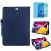 MEIYOUQI Custodia per Samsung Galaxy Tab S2 9.7 Inch 2015 (SM-T810 T813 T815 T817 T819),Sottile Pelle Multi-angli Stand Protezione totale Tablet Cover Caso Con Penna Stilo, Pellicola Per Schermo (Blue)