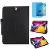 MEIYOUQI Custodia per Samsung Galaxy Tab S2 9.7 Inch 2015 (SM-T810 T813 T815 T817 T819),Sottile Pelle Multi-angli Stand Protezione totale Tablet Cover Caso Con Penna Stilo, Pellicola Per Schermo (Black)