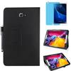 MEIYOUQI Custodia per Samsung Galaxy Tab A 10.1 Inch 2016 (SM-T580 T585 T587),Sottile Pelle Multi-angli Stand Protezione totale Tablet Cover Caso Con Penna Stilo, Pellicola Per Schermo (Black)
