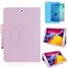 MEIYOUQI Custodia per Samsung Galaxy Tab A 9.7 Inch 2015 (SM-T550 T555 P550 P555),Sottile Pelle Multi-angli Stand Protezione totale Tablet Cover Caso Con Penna Stilo, Pellicola Per Schermo (Pink)