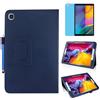 MEIYOUQI Custodia per Samsung Galaxy Tab A 10.1 Inch 2019 (SM-T510 T515 T517),Sottile Pelle Multi-angli Stand Protezione totale Tablet Cover Caso Con Penna Stilo, Pellicola Per Schermo (Blue)