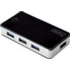 DIGITUS Hub DIGITUS USB 3.0, 4 porte, nero, incl. alimentatore