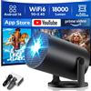 Selius Mini proiettore - Risoluzione 1280 x 720 - LED - WiFi 6 - Bluetooth 5.4 - Android 14 - Portatile