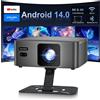 Selius Proiettore Smart - Risoluzione nativa 1080P, 300 lumen ANSI, sistema operativo Android 14 - LED, portatile - Ideale per home cinema e gaming