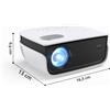 Selius Mini proiettore - 7500 lumen - Full HD 1080p - Portatile - Ideale per home cinema e gaming