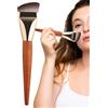 Generico per fondotinta liquido - per trucco viso con parte superiore piatta, per contorno con manico in legno | multiuso professionale per strumenti cosmetici per applicazi