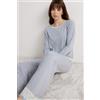 Intimissimi Pantalone Lungo In Modal Con Dettagli In Pizzo Azzurro