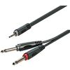 SOUNDSATION - Cavo adattatore (jack 3,5 stereo - 2 jack 6,3 mono/5 mt)