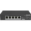 HIKVISION DS-3T1306P-SI/HS - Switch Industriale Smart Managed PoE 6 Porte, 4 PoE Fast Ethernet + 1 Gigabit RJ45 + 1 SFP, 60 W