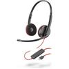 hp POLY Blackwire 3225 Auricolare Cablato A Padiglione Ufficio USB tipo A Nero, Ros