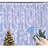 YASTA Tenda Luminosa Micro LED 3x3 Metri per Interno (LUCE FREDDA) | Filo Argento con Micro Luci, 8 Modalità Illuminazione, Telecomando incluso, per Decorazioni