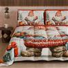 PETTI Artigiani Italiani - Trapunta Matrimoniale Invernale di Natale, Piumone Matrimoniale Natalizio, Trapunta Double Face Tinta Unita e Stampa Digitale Xmas 19, Made in Italy