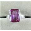 Anello Gemma Rettangolare Cushion Kunzite Rosa Naturale 11.55 Ct Certificato AGI