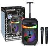 BONTEMPI Cassa Trolley Wireless con 2 MicrofonI e Luci RGB - Funzione TWS
