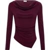 Fracomina - Maglia drappeggiata asimmetrica bordeaux