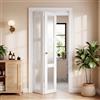 VEVOR Porta a Libro Scorrevole a 2 Pannelli Dimensioni 762 mm x 2032 mm, 3 Ante in Vetro Satinato, con Kit Ferramenta in Metallo Robusto Telaio in Composito, Design Salvaspazio, per Camere da Letto