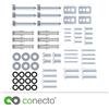 Satchef GmbH Set di viti VESA connecto, 64 pezzi, per televisori: supporti, staffe, staffe a muro, viti di fissaggio, viti, tasselli, rondelle M4, M6, M8